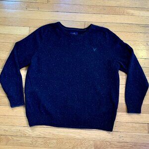 American Eagle Outfitters Speckled Crew Neck Mens Sweater | Blk/Bl | XL